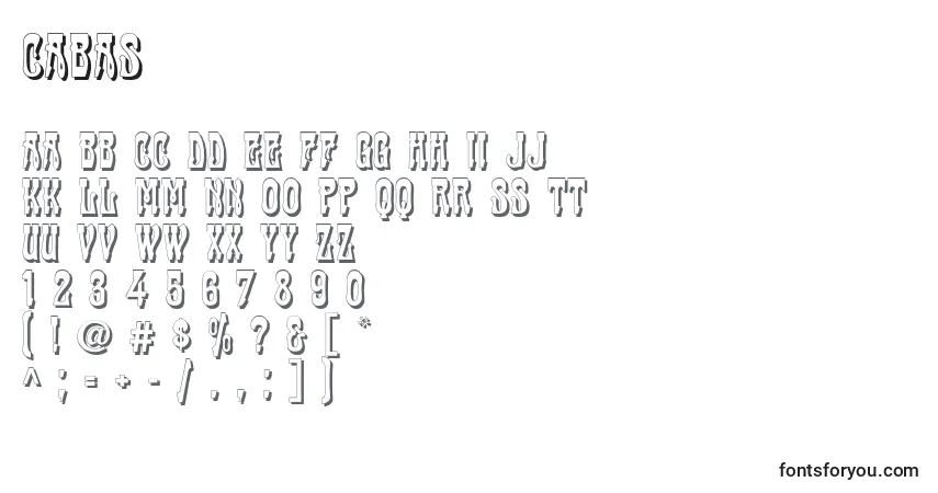 Czcionka CABAS    (122533) – alfabet, cyfry, specjalne znaki