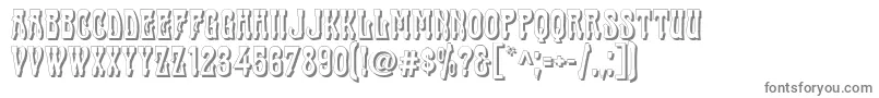 CABAS   -fontti – harmaat kirjasimet valkoisella taustalla