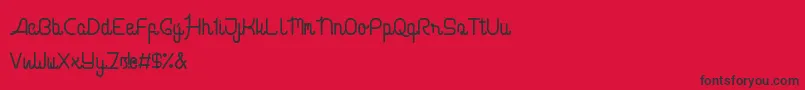cabello script Font – Black Fonts on Red Background