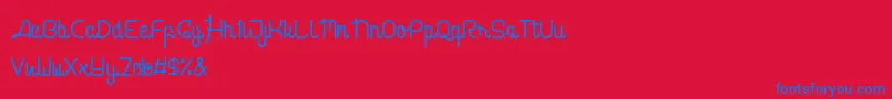 cabello script Font – Blue Fonts on Red Background