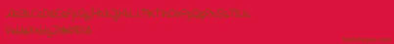 cabello script Font – Brown Fonts on Red Background