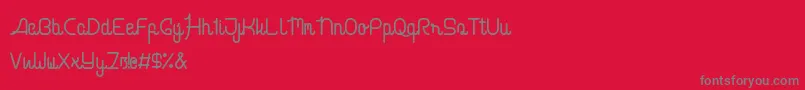 cabello script Font – Gray Fonts on Red Background