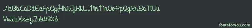 cabello script Font – Green Fonts on Black Background