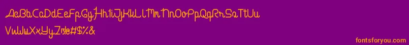 cabello script Font – Orange Fonts on Purple Background