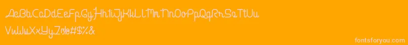 cabello script Font – Pink Fonts on Orange Background