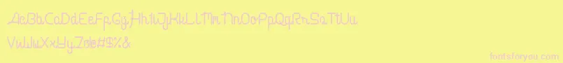 cabello script Font – Pink Fonts on Yellow Background