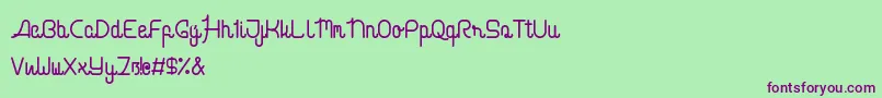 cabello script Font – Purple Fonts on Green Background