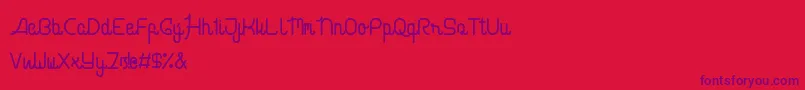 cabello script Font – Purple Fonts on Red Background