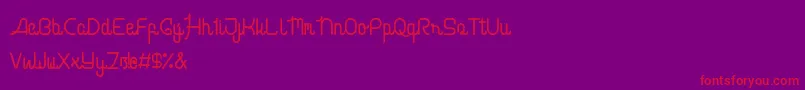 cabello script Font – Red Fonts on Purple Background