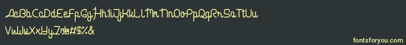 cabello script Font – Yellow Fonts on Black Background