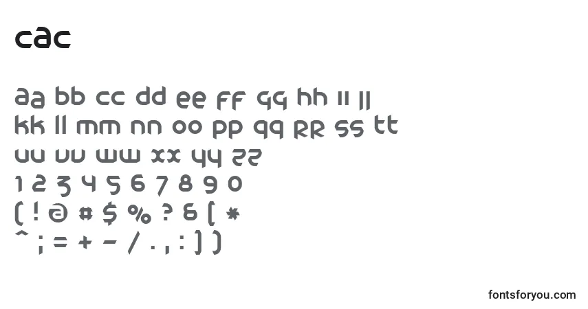 A fonte CAC      (122538) – alfabeto, números, caracteres especiais