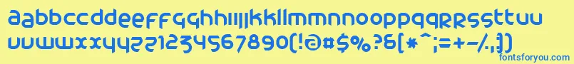 フォントCAC      – 青い文字が黄色の背景にあります。