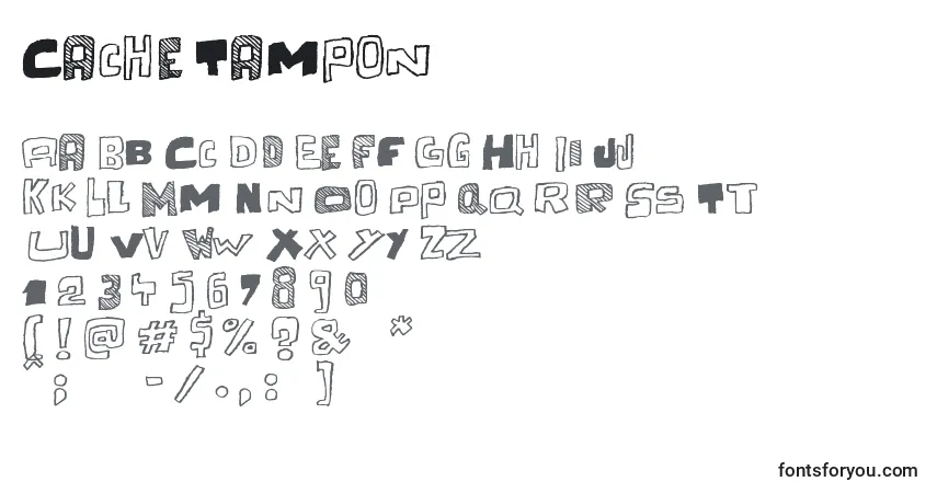 A fonte Cache Tampon – alfabeto, números, caracteres especiais