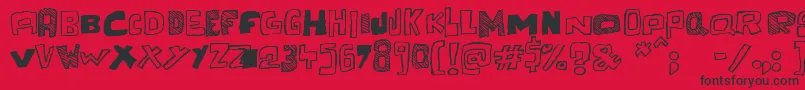 Cache Tampon Font – Black Fonts on Red Background