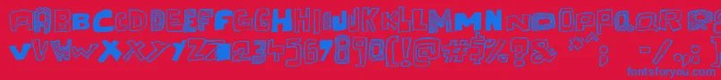 Cache Tampon Font – Blue Fonts on Red Background