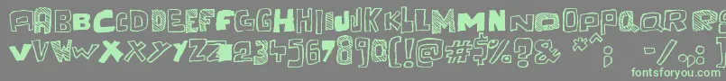 Cache Tampon Font – Green Fonts on Gray Background