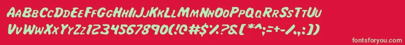 MissAmandaJonesItal Font – Green Fonts on Red Background
