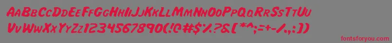 MissAmandaJonesItal Font – Red Fonts on Gray Background