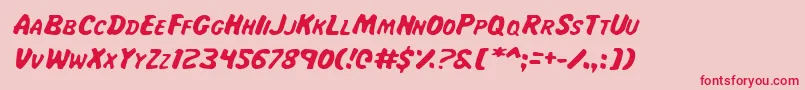 フォントMissAmandaJonesItal – ピンクの背景に赤い文字