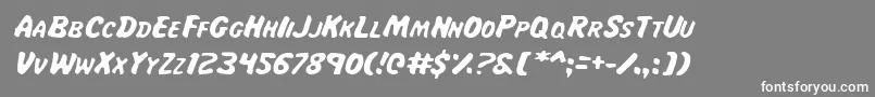MissAmandaJonesItal Font – White Fonts on Gray Background