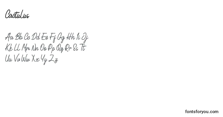 Schriftart Cactulus – Alphabet, Zahlen, spezielle Symbole