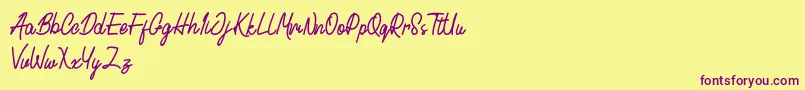 Cactulus Font – Purple Fonts on Yellow Background