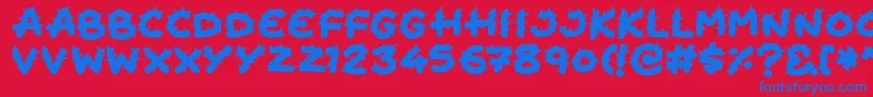 フォントCactus Cuties – 赤い背景に青い文字