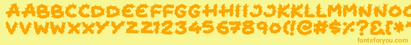 Cactus Cuties Font – Orange Fonts on Yellow Background