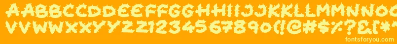 Cactus Cuties Font – Yellow Fonts on Orange Background