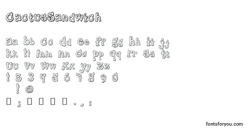 A fonte CactusSandwich (122543) – alfabeto, números, caracteres especiais