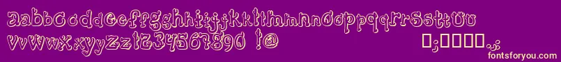 CactusSandwichPlain Font – Yellow Fonts on Purple Background