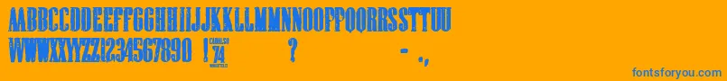 cadalso 74 Font – Blue Fonts on Orange Background