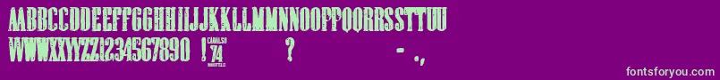 cadalso 74 Font – Green Fonts on Purple Background