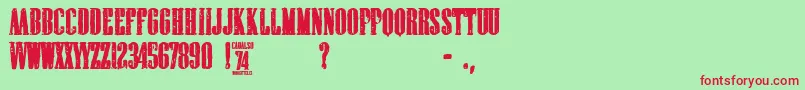 cadalso 74 Font – Red Fonts on Green Background