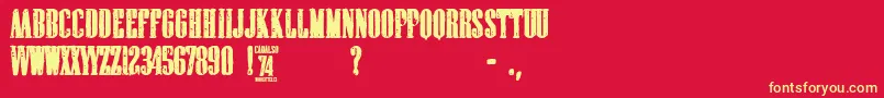 cadalso 74 Font – Yellow Fonts on Red Background