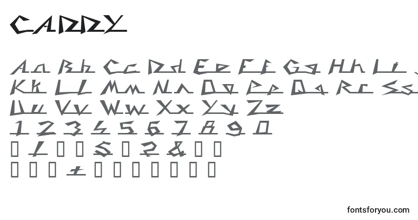 A fonte CADDY (122547) – alfabeto, números, caracteres especiais