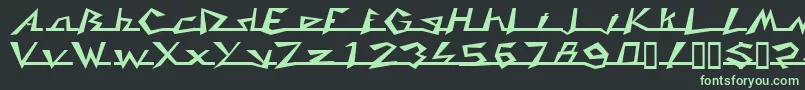 CADDY-fontti – vihreät fontit mustalla taustalla