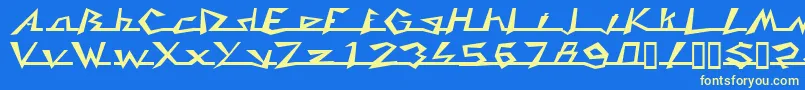 フォントCADDY – 黄色の文字、青い背景