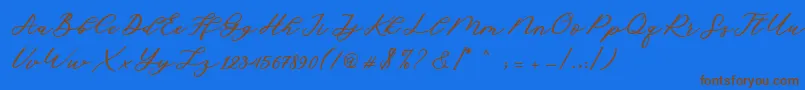 Cadosa Script Font – Brown Fonts on Blue Background