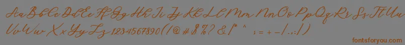 Cadosa Script Font – Brown Fonts on Gray Background