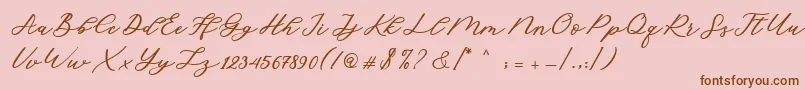 Cadosa Script Font – Brown Fonts on Pink Background