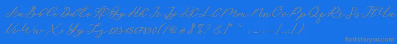 Cadosa Script Font – Gray Fonts on Blue Background