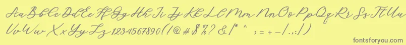 Cadosa Script Font – Gray Fonts on Yellow Background