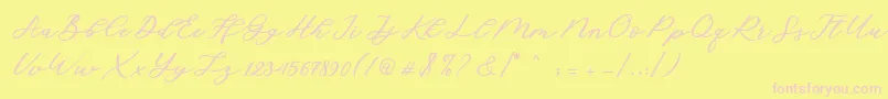Czcionka Cadosa Script – różowe czcionki na żółtym tle