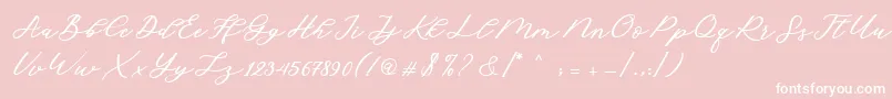 Cadosa Script-Schriftart – Weiße Schriften auf rosa Hintergrund