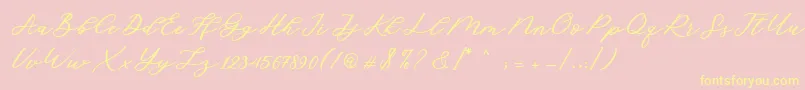 Cadosa Script Font – Yellow Fonts on Pink Background