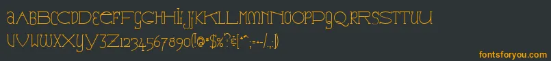 フォントCAE      – 黒い背景にオレンジの文字