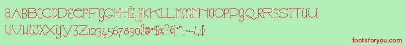 フォントCAE      – 赤い文字の緑の背景