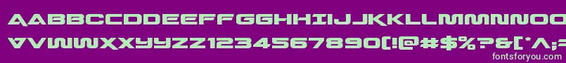 Quarkstormexpand Font – Green Fonts on Purple Background