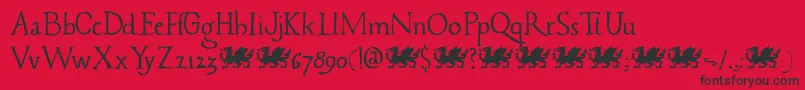 Fonte Caerphilly DEMO – fontes pretas em um fundo vermelho